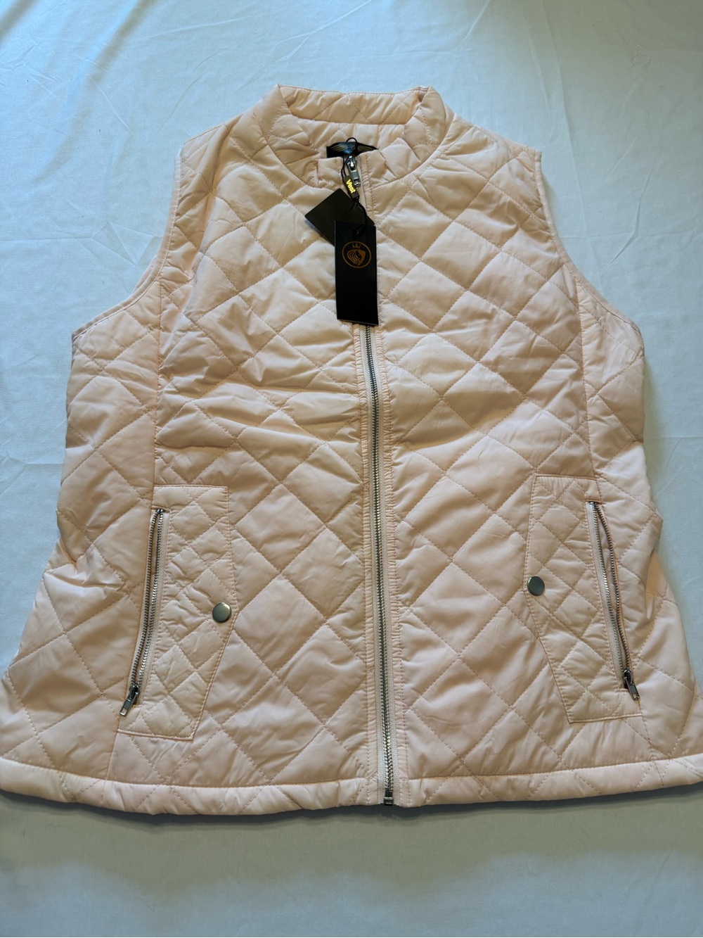 Light Pink Quilted Sleeveless Vest